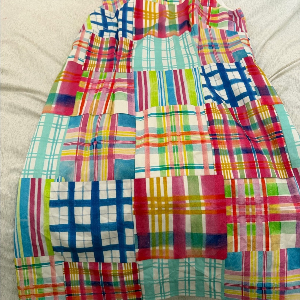Kaeli Smith Multicolor Plaid Patchwork Dress - Pi… - image 2